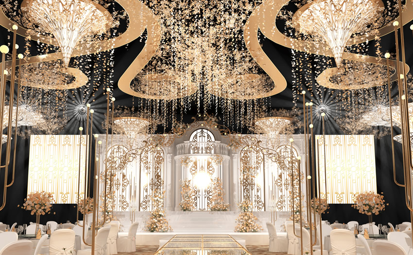 西山花木兰喜事汇金色大厅效果展示